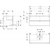 Hansgrohe Xevolos E skrinka pod umývadlo 1180 x 550 mm s 2 zásuvkami pre dosku so zápustným umývadlom, pieskovo béžová matná, 5