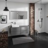 Hansgrohe Xevolos E skrinka pod umývadlo 1370 x 550 mm so 4 zásuvkami pre umývadlá na dosku vľavo, bridlicová matná sivá, 54238