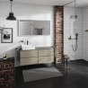 Hansgrohe Xevolos E doska pod umývadlo 1370 x 550 mm s výrezom vľavo pre zápustné umývadlo 500 x 480 mm, bridlicová matná sivá,