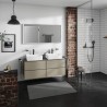 Hansgrohe Xevolos E doska pod umývadlo 1370 x 550 mm s 2 výrezmi 500 x 480 mm, bridlicová matná sivá, 54207760