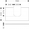 Hansgrohe Xevolos E doska pod umývadlo 980 x 550 mm pre zápustné umývadlo na dosku 500 x 480 mm a 600 x 480 mm, matná biela, 54
