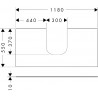 Hansgrohe Xevolos E doska pod umývadlo 1180 x 550 mm pre zápustné umývadlo 500 x 480 mm a 600 x 480 mm, bridlicová matná sivá, 