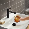 Hansgrohe Rebris E umývadlová batéria 110, CoolStart, matná čierna 72560670