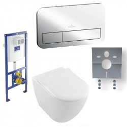 VILLEROY & BOCH Subway 2.0 predstenový set modul ViConnect, WC misa DirectFlush, sedátko SoftClosing, tlačítko chróm 5614R2R1SE