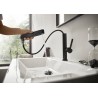 Hansgrohe Finoris umývadlová batéria 230 s vyťahovacou sprškou,2jet a výpusťou Push-Open matná čierna, 76063670