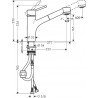 Hansgrohe Talis M52 drezová batéria 170 s vyťahovacou sprškou 2jet, chróm 32841000