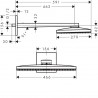 Hansgrohe Rainmaker Select 460 1jet nástenná hlavová sprcha čierna/chróm so sprchovým ramenom 462 mm 24003600