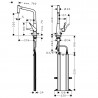 Hansgrohe Metris M71 drezová batéria 320 s vyťahovacou sprškou 2jet, sBox vzhľad nerezu, 73801800