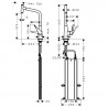 Hansgrohe Metris Select M71 drezová stojanková batéria 320 s vyťahovacím výtokom 1jet, sBox a tlačítkom Select chróm, 73803000