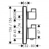 Hansgrohe Ecostat Square termostatická batéria pre 2 spotrebiče k telesu pod omietku kartáčovaný bronz, 15714140
