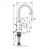 Hansgrohe Vivenis umývadlová batéria 210 s otočným výtokom s odtokovou súpravou s tiahlom matná čierna, 75030670