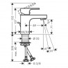 Hansgrohe Vernis Shape umývadlová batéria 70 s odtokovou súpravou s tiahlom, EcoSmart, chróm, 71560000