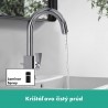 Hansgrohe Vernis Shape umývadlová batéria s otočným výtokom a s odtokovou súpravou s tiahlom, EcoSmart, chróm, 71564000