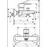 Hansgrohe Vernis Blend páková vaňová batéria na stenu, chróm, 71440000