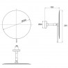 EMCO Round zrkadlé nástenné 200 mm, čierna, 109413338