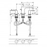Hansgrohe Vivenis 3-otvorová umývadlová batéria 90 s odtokovou súpravou a tiahlom matná biela, 75033700