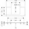 Hansgrohe Xelu Q doska pod umývadlo 1180 x 550 mm pre zápustné umývadlo na dosku 600 x 480 mm, biela vysoký lesk, 54111050
