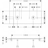 Hansgrohe Xelu Q doska pod umývadlo 1360 x 550 mm s 2 výrezmi pre umývadlo na dosku, bez otvoru pre batériu, prírodný buk, 5411