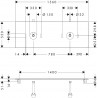 Hansgrohe Xelu Q doska pod umývadlo 1560 x 550 mm s 2 výrezmi pre umývadlo na dosku, bez otvoru pre batériu, prírodný buk, 5411