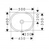 Hansgrohe Xuniva U umývadlo na spodnú montáž 450 x 350 mm bez otvoru pre batériu, s prepadom, biela, 60153450
