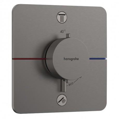 HANSGROHE ShowerSelect Comfort Q batéria vaňová podomietková termostatická pre 2 spotrebiče kartáčovaný čierny chróm 15583340