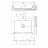 OMNIRES Thasos M+ umývadlo na dosku 50 x 42 cm s vnútorným prepadom gloss white THASOS500ZPBP