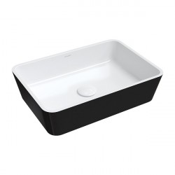 OMNIRES Parma M+ umývadlo na dosku 50 x 35 cm bez prepadu gloss white/black PARMAUNBCP