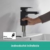 Hansgrohe Vernis Shape umývadlová batéria 100 s odtokovou súpravou s tiahlom, EcoSmart, matná čierna, 71561670