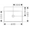 Hansgrohe Xelu Q zápustné umývadlo na dosku 600 x 480 mm bez otvoru pre batériu a prepadu, SmartClean, biela, 61019450