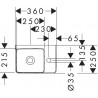 Hansgrohe Xelu Q umývadielko s poličkou vpravo 360 x 250 mm s otvorom pre batériu bez prepadu, SmartClean, biela, 61084450