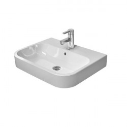 DURAVIT Happy D.2umývadlo na dosku 60 x 46 cm biele, spodná hrana brúsená, k zadnej stene 2315600000