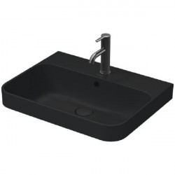 DURAVIT Happy D.2 Plus umývadlo na dosku, 600x460 mm, s prepadom, s otvorom na batériu, matný antracit 2360601300