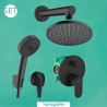 Hansgrohe VERNIS Blend sprchový systém s hlavovou a ručnou sprchou PULSIFY 3jet EcoSmart, matná čierna 71466670SET1OSPR