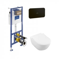 Villeroy & Boch predstenový modul ViConnect Pro S + WC misa SUBWAY 2.0 DirectFlush, CeramicPlus, sedátko Slim SoftClose, tlačít