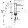 Hansgrohe Finoris - Páková umývadlová batéria 110 s ručnou sprchou Bidette a hadicou 160 cm, chróm 76210000