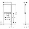 Geberit Duofix predstenová inštalácia na sprchu a vaňu, výška 98-112 cm, nástenná armatúra na omietku 111.740.00.1