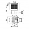 Alca podlahová vpusť 105×105/50 mm bočná, mriežka nerez, kombinovaná zápachová uzávera SMART, APV31