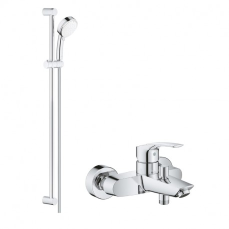 Grohe EUROSMART set 2v1, nástenná vaňová batéria so sprchovým setom 90 cm chróm, 458572