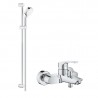 Grohe EUROSMART set 2v1, nástenná vaňová batéria so sprchovým setom 90 cm chróm, 458572