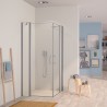 HÜPPE MyFlexPT krídlové dvere 90 cm s pevným segmentom, strieborná lesklá, číre sklo s AntiPlaque, 131302092322