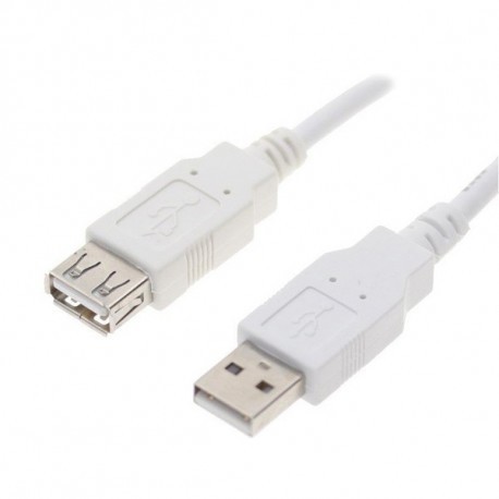 Kábel USB 2.0 LOGO USB A M- USB A F, 0.3m, čierny/biely