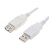 Kábel USB 2.0 LOGO USB A M- USB A F, 0.3m, čierny/biely