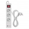 EMOS predlžovací kábel 2 m / 3 zásuvky / s vypínačom / biely / 1×USB-A + 1×USB-C / 1,5 mm2