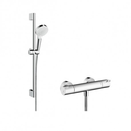 Hansgrohe Crometta sprchový set Vario s termostatom Ecostat 1001 CL, 2 prúdy, biela/chróm 27812400