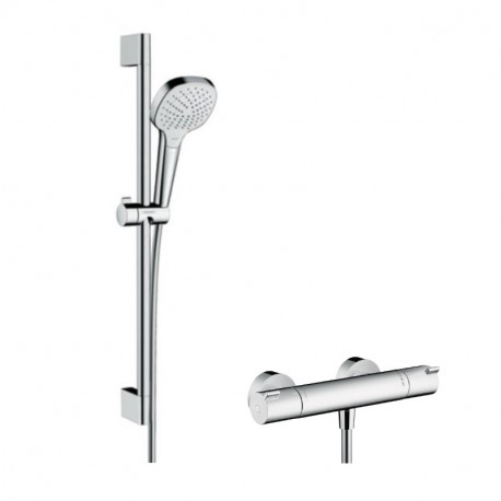 Hansgrohe ECOSTAT sprchový SET 2v1 termostatická batéria 13211000 so sprchovým setom 2jet 65cm 26534400 chróm, 433151