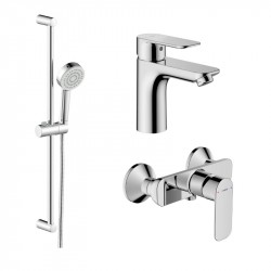 HANSA BASIC batéria sprchová nástenná a batéria umývadlová so sprchovým setom 70cm 459643