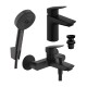 Hansgrohe Logis SET 3v1 sada pre vaňu a umývadlo, matná čierna, 71400670+71107670+24303670