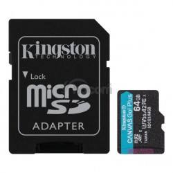 KINGSTON microSDXC 64GB Canvas Go! Plus A2 U3 V30 170MB/s + adapter