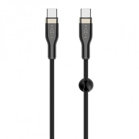 Dátový kábel FIXED Cable USB-C/USB-C a podporou PD 0.5m USB 2.0 100W opletený čierny