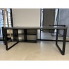 Kancelársky stôl 180 x 80 cm, s otvorom, antracit, STOLPT05 - POUŽITÝ TOVAR